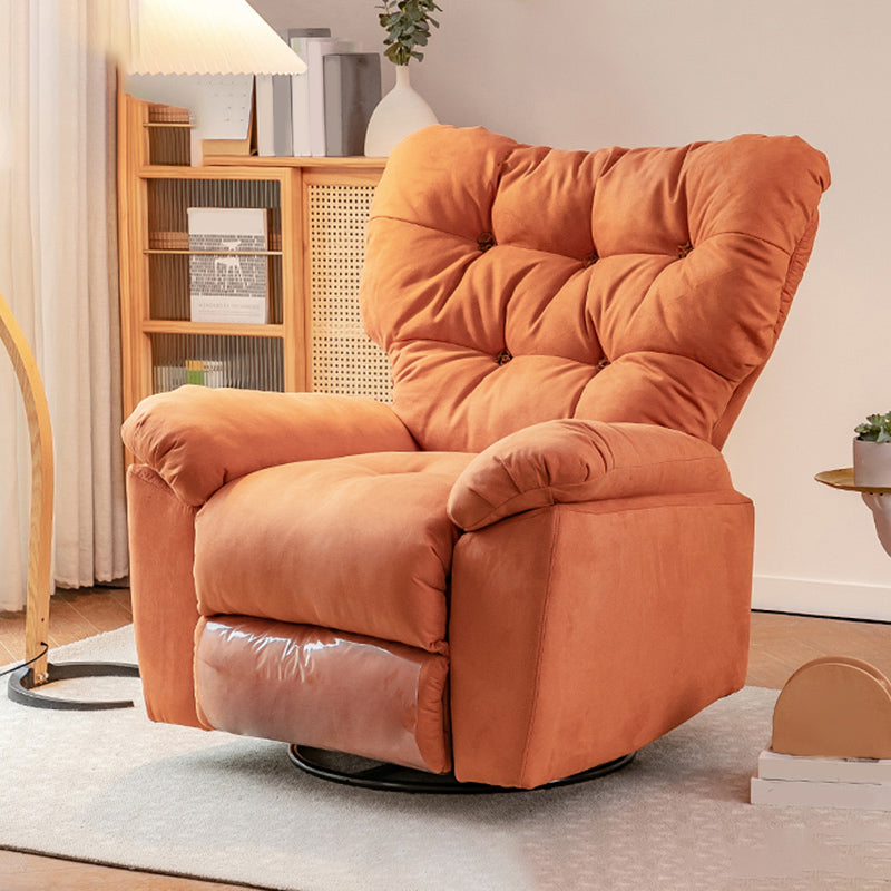 Microsuede Recliner Chair Solid Color Standard Recliner Chair with Tufted Back