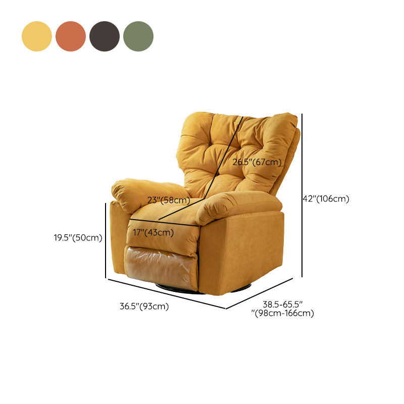 Microsuede Recliner Chair Solid Color Standard Recliner Chair with Tufted Back