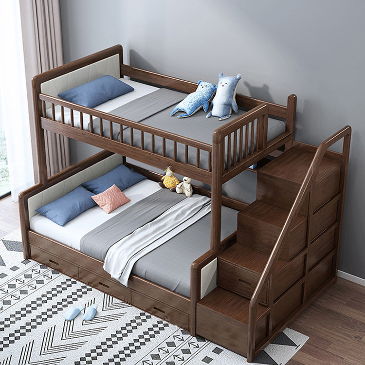 Mid-Century Modern Bunk Bed Gender Neutral Solid Wood Kids Bed