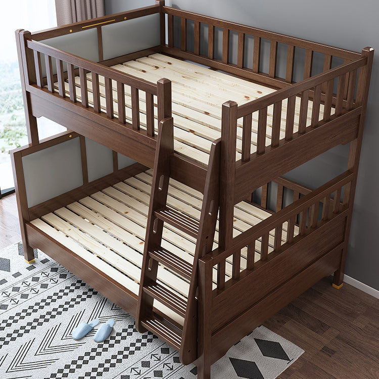 Mid-Century Modern Bunk Bed Gender Neutral Solid Wood Kids Bed