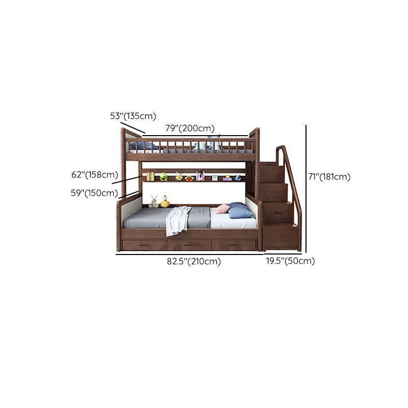 Mid-Century Modern Bunk Bed Gender Neutral Solid Wood Kids Bed