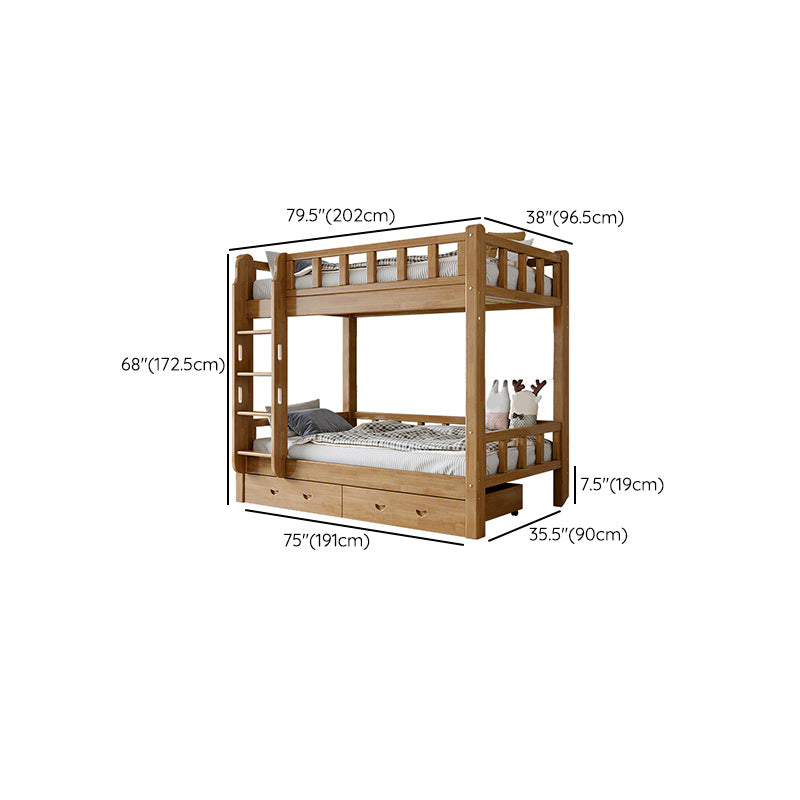 Solid Wood Kids Bed Gender Mid-Century Modern No Theme Neutral Bunk Bed