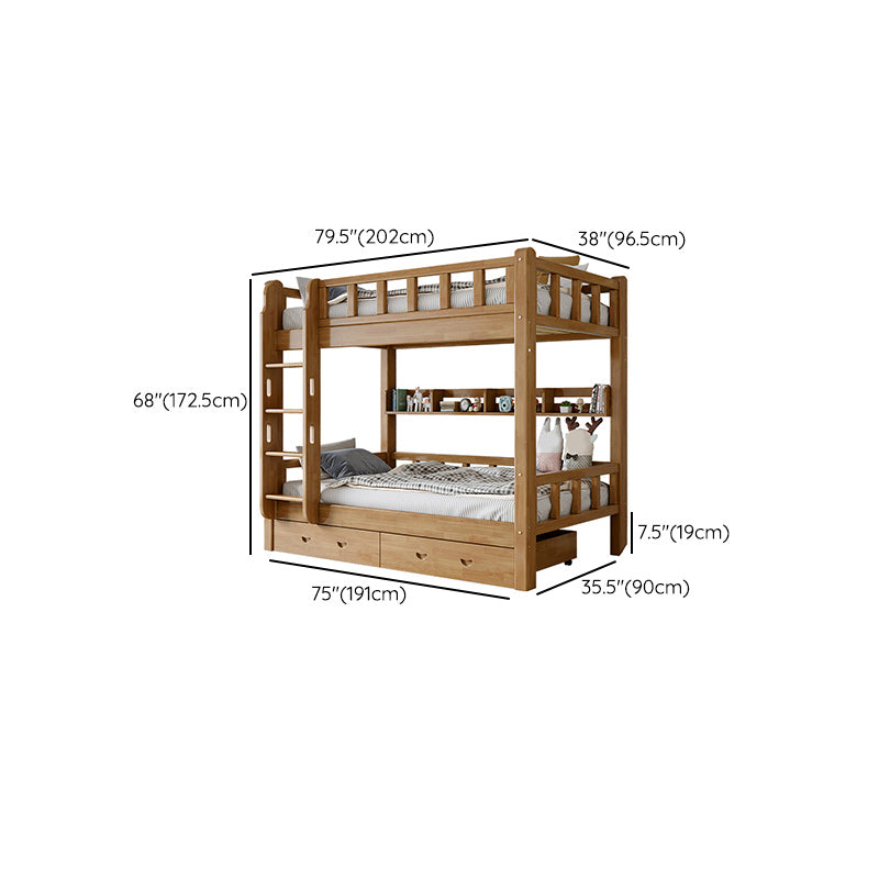 Solid Wood Kids Bed Gender Mid-Century Modern No Theme Neutral Bunk Bed