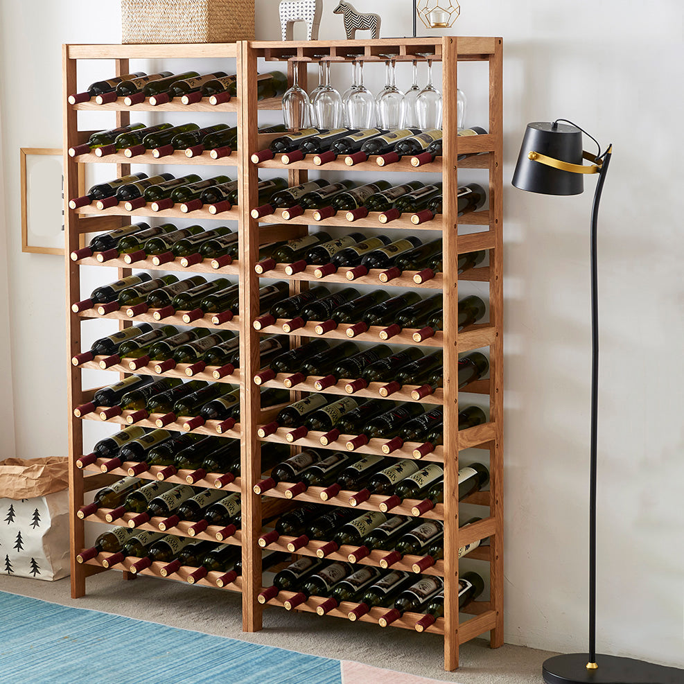 Modern Floor Wine Bottle Rack Solid Wood Wine Bottle Rack for Home