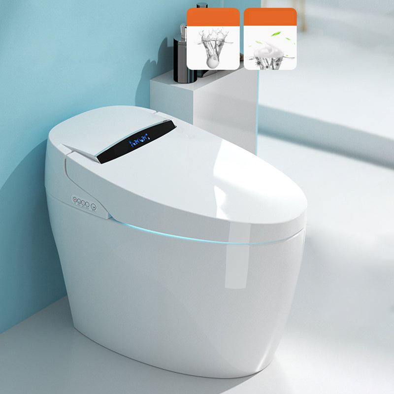 Elongated All-in-One Bidet White One-Piece Smart Toilet Bidet with Heated Seat