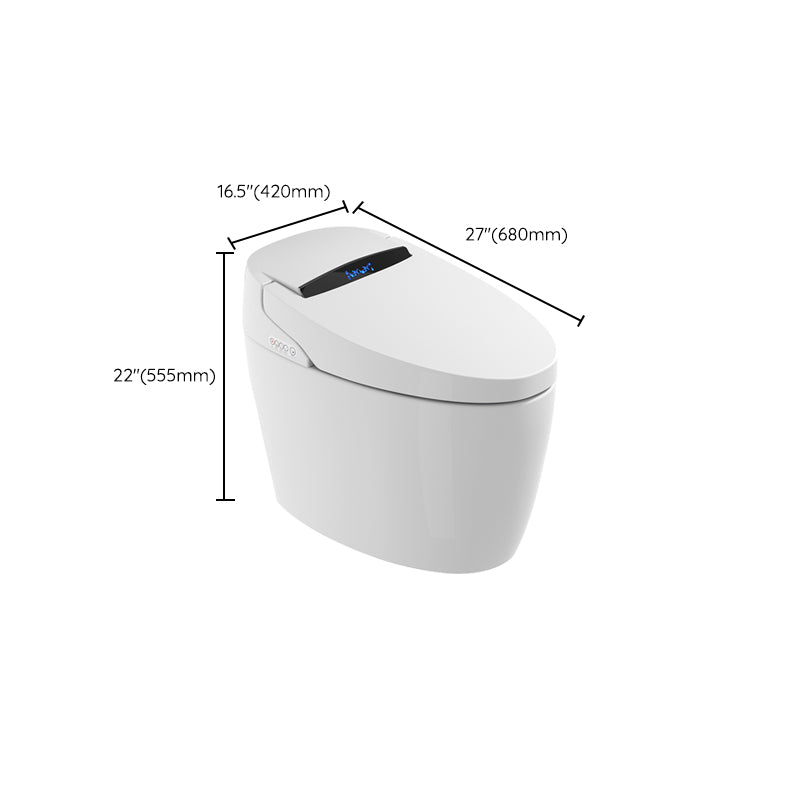 Elongated All-in-One Bidet White One-Piece Smart Toilet Bidet with Heated Seat