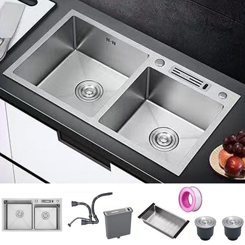 Contemporary Style Kitchen Sink Soundproof Detail Kitchen Sink with Basket Strainer