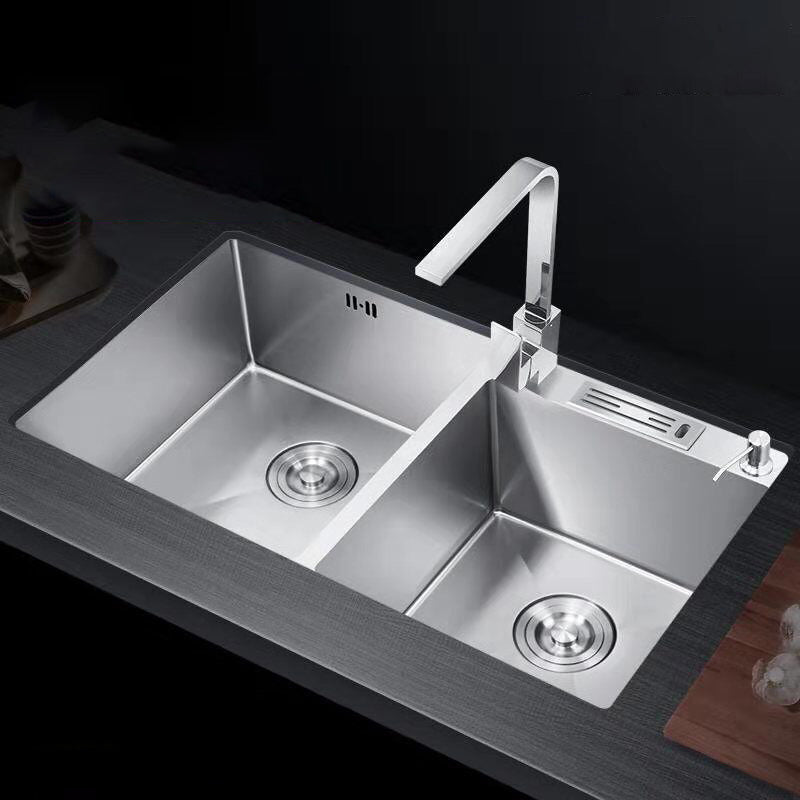 Contemporary Style Kitchen Sink Soundproof Detail Kitchen Sink with Basket Strainer