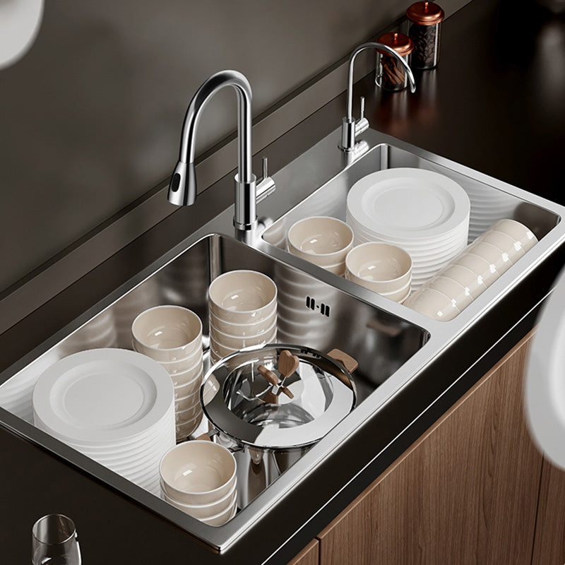 Contemporary Style Kitchen Sink Soundproof Detail Kitchen Sink with Basket Strainer