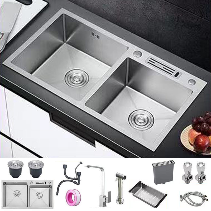 Contemporary Style Kitchen Sink Soundproof Detail Kitchen Sink with Basket Strainer