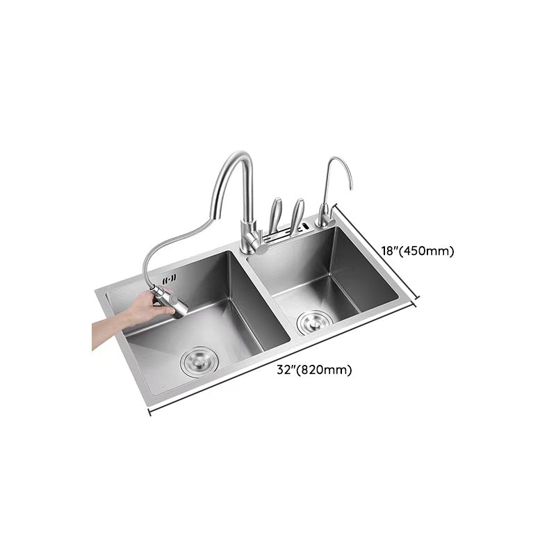 Contemporary Style Kitchen Sink Soundproof Detail Kitchen Sink with Basket Strainer