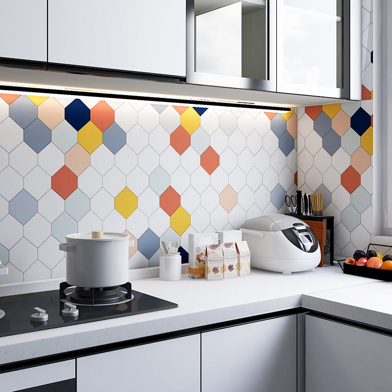 Modern Peel and Stick Backsplash Wall Tile Plastic Wallpaper for Kitchen Backsplash