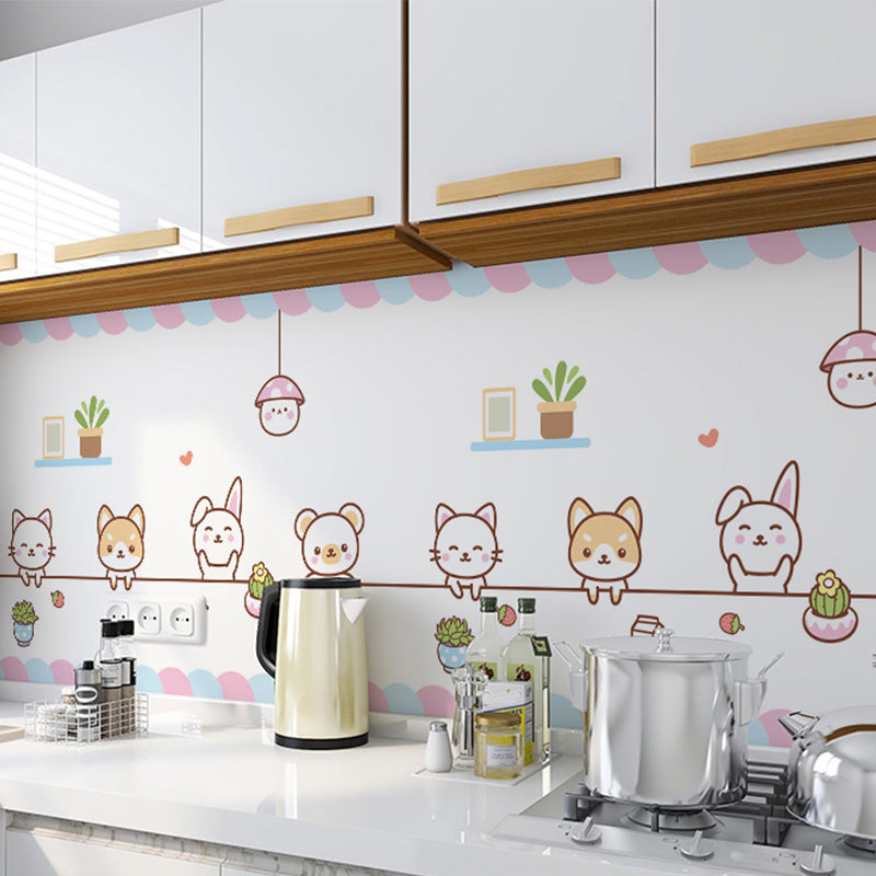 Modern Peel and Stick Backsplash Wall Tile Plastic Wallpaper for Kitchen Backsplash