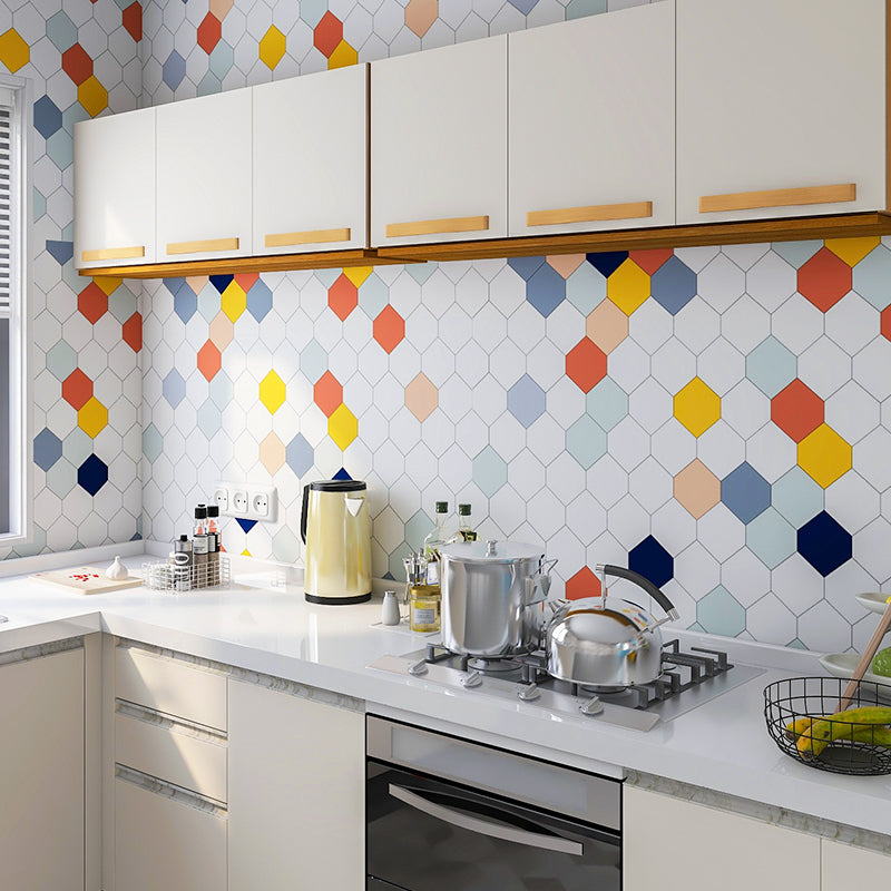 Modern Peel and Stick Backsplash Wall Tile Plastic Wallpaper for Kitchen Backsplash