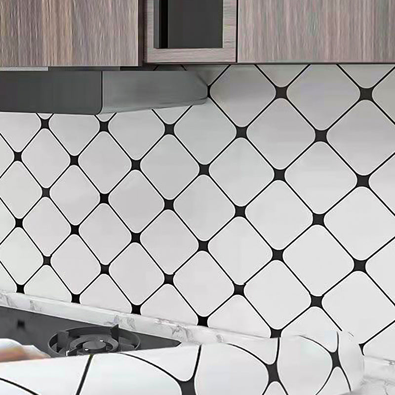 Modern Peel and Stick Backsplash Wall Tile Plastic Wallpaper for Kitchen Backsplash