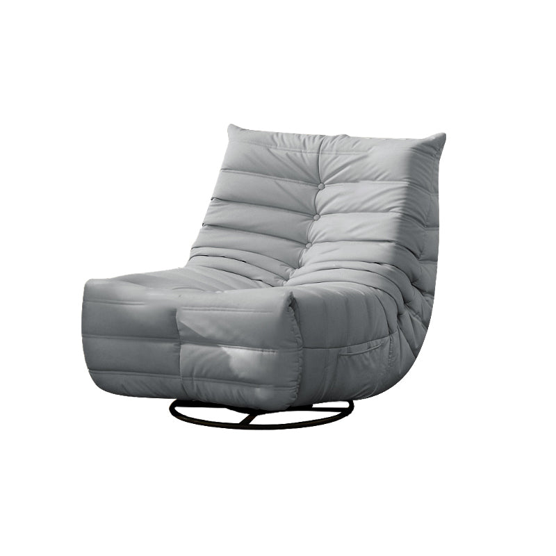 Contemporary Recliner Chair Metal Solid Color Swivel Rocker Side Pockets