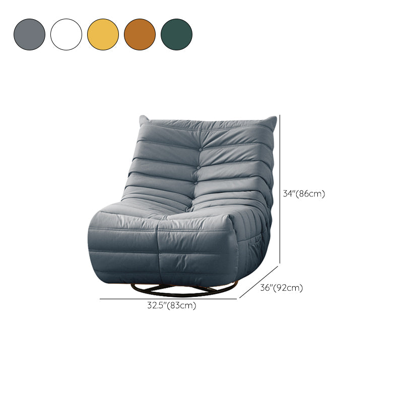 Contemporary Recliner Chair Metal Solid Color Swivel Rocker Side Pockets