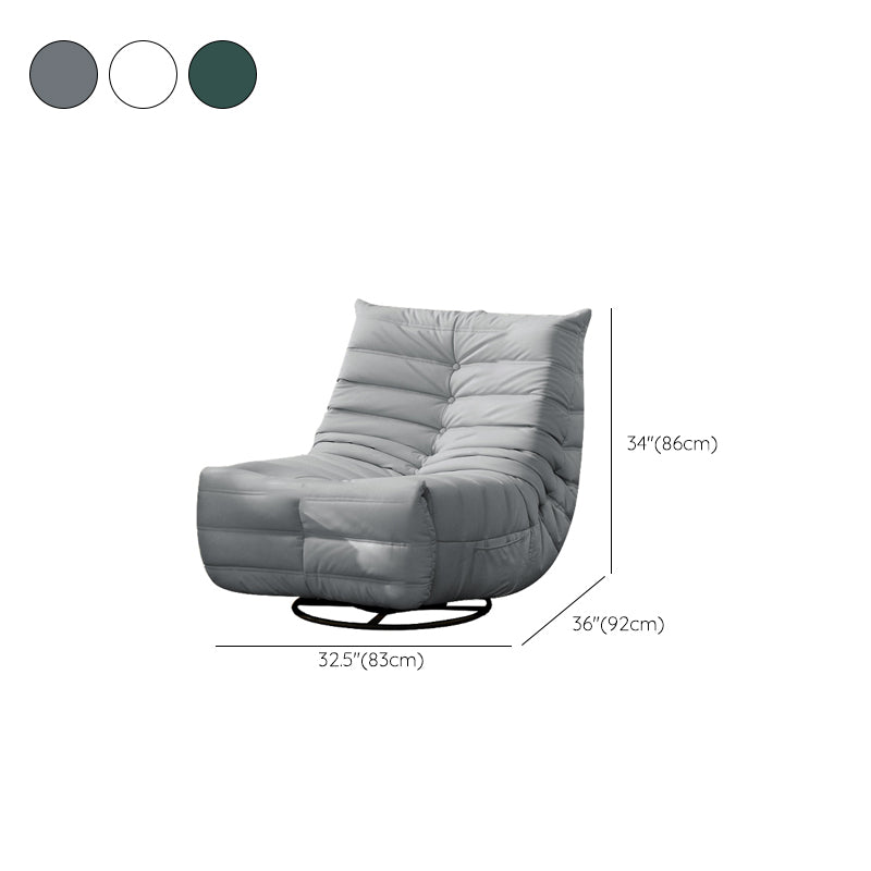 Contemporary Recliner Chair Metal Solid Color Swivel Rocker Side Pockets