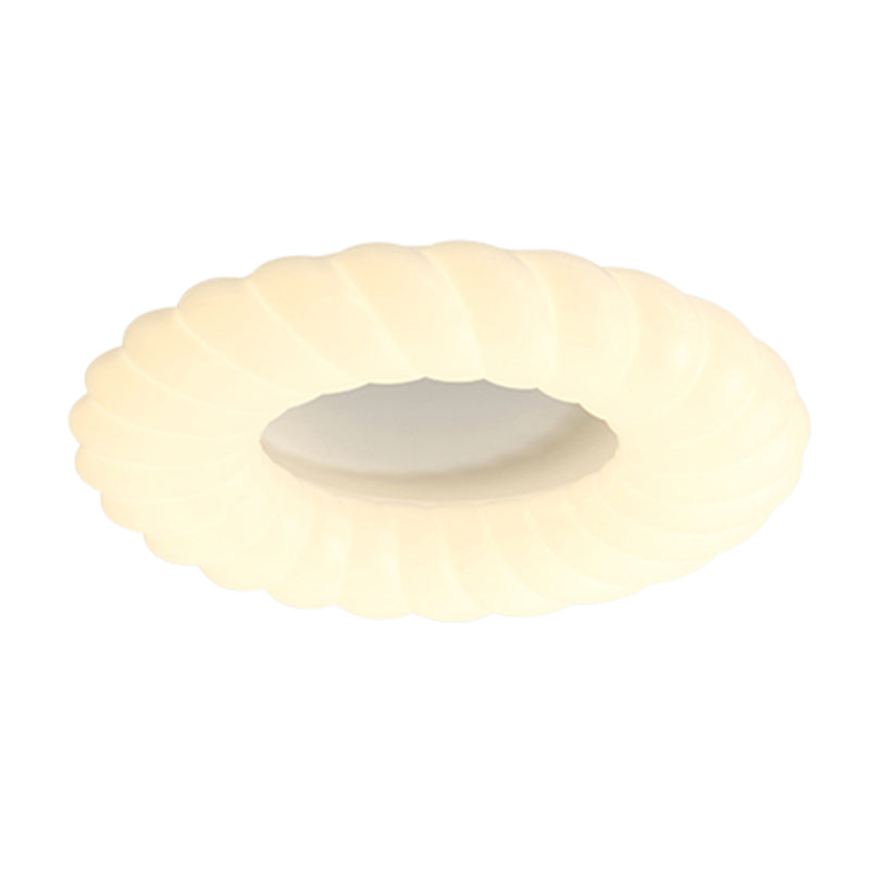 LED Modern Metal Flush Mount Rope Shape Ceiling Light with Plastic Shade for Living Room