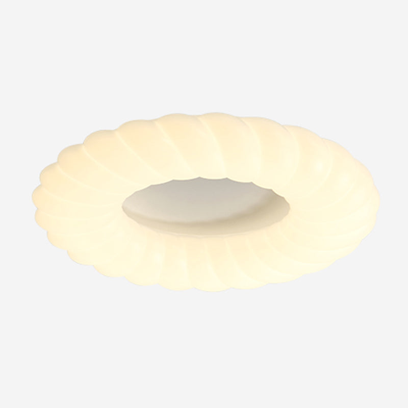 LED Modern Metal Flush Mount Rope Shape Ceiling Light with Plastic Shade for Living Room