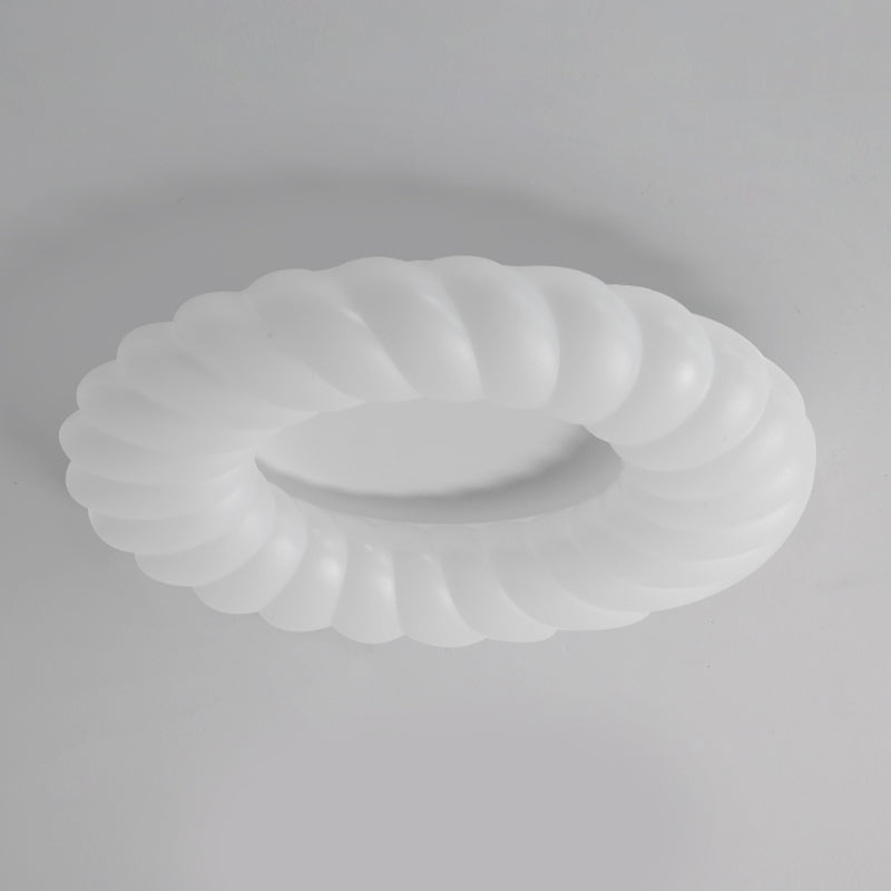 LED Modern Metal Flush Mount Rope Shape Ceiling Light with Plastic Shade for Living Room