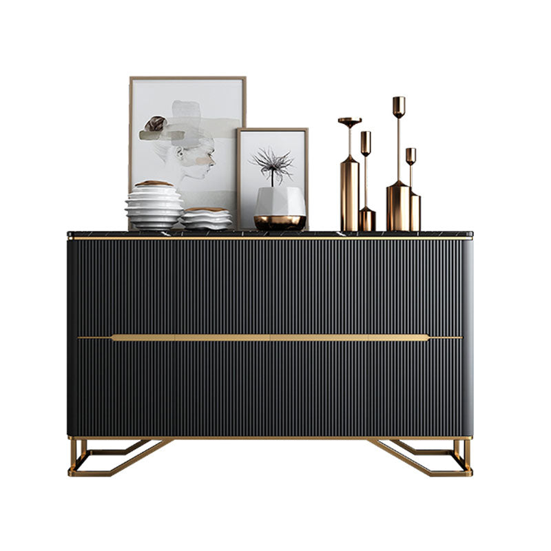 Glam Buffet Table Stone Sideboard Table with Legs for Kitchen