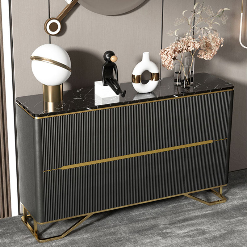 Glam Buffet Table Stone Sideboard Table with Legs for Kitchen