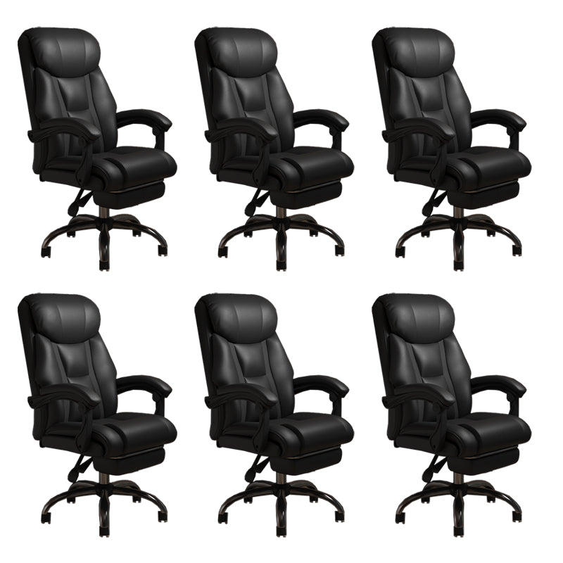 Modern Swivel Chair Leather Adjustable Seat Height Office Chair with Wheels