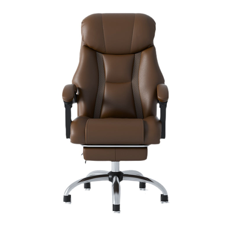 Modern Swivel Chair Leather Adjustable Seat Height Office Chair with Wheels