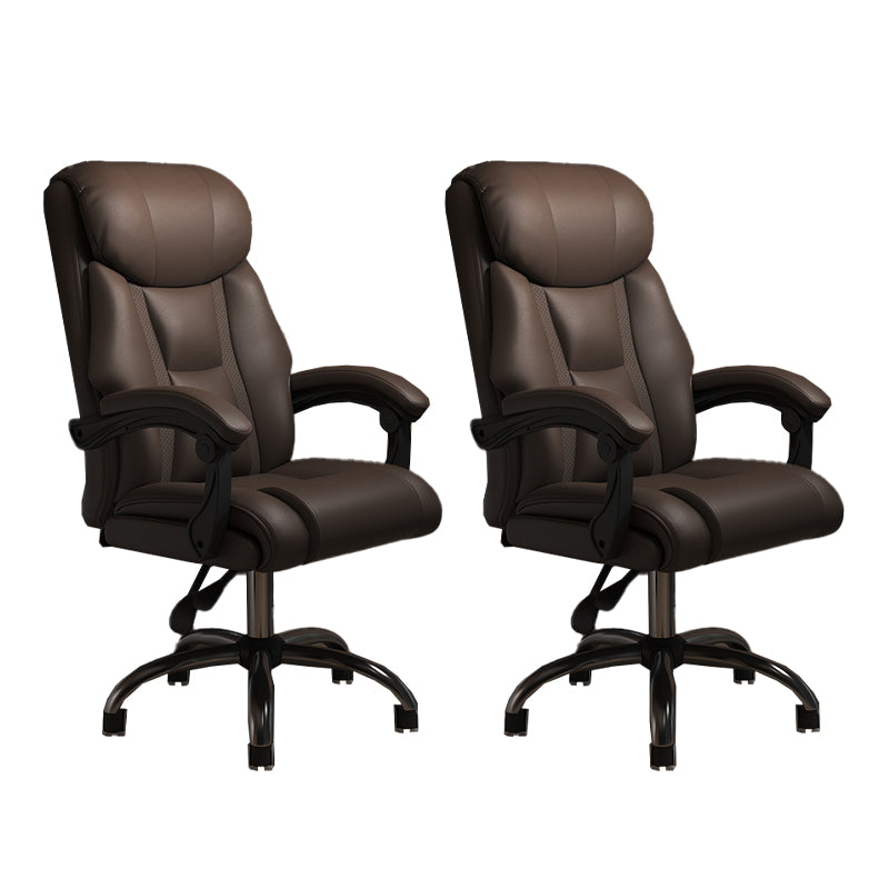 Modern Swivel Chair Leather Adjustable Seat Height Office Chair with Wheels