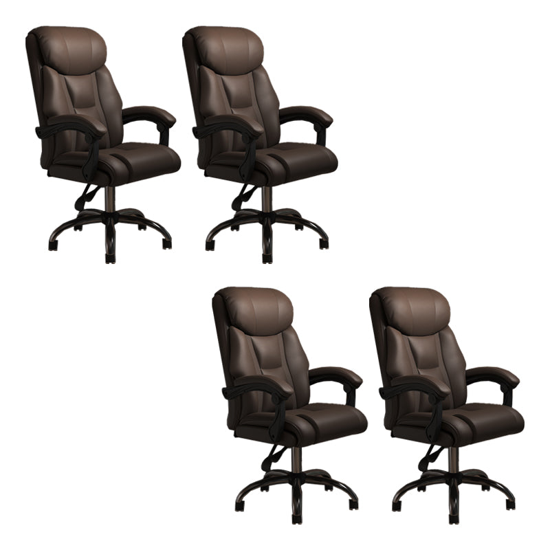 Modern Swivel Chair Leather Adjustable Seat Height Office Chair with Wheels