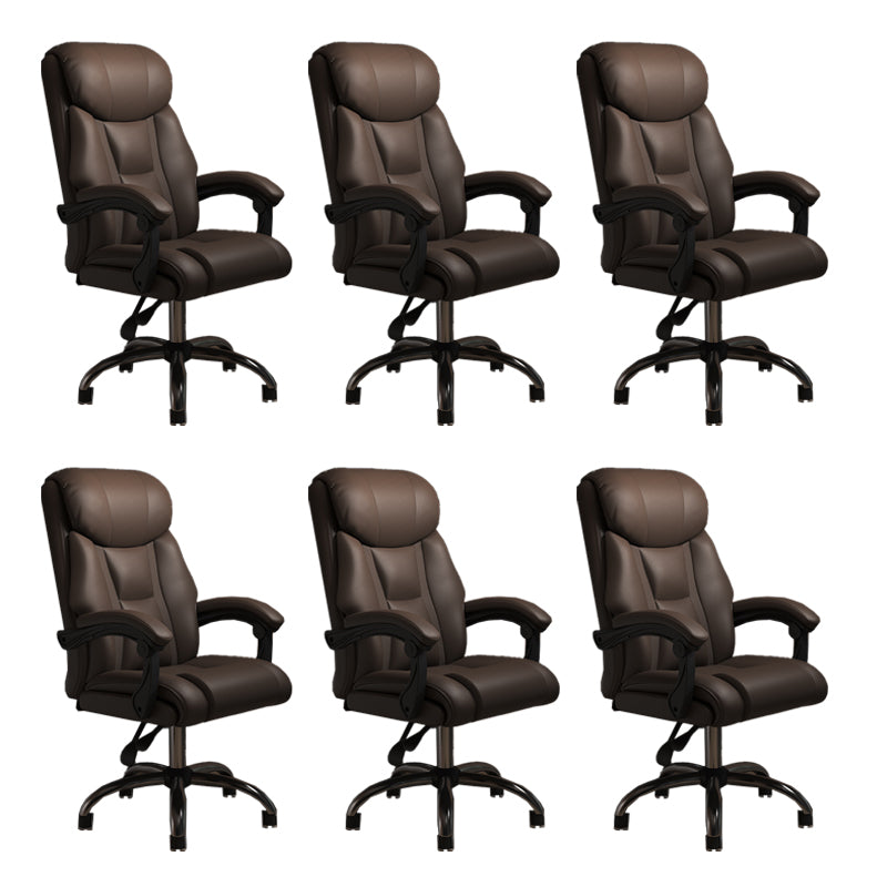 Modern Swivel Chair Leather Adjustable Seat Height Office Chair with Wheels