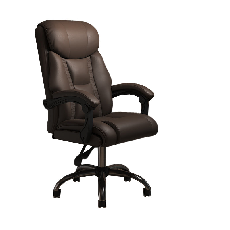 Modern Swivel Chair Leather Adjustable Seat Height Office Chair with Wheels