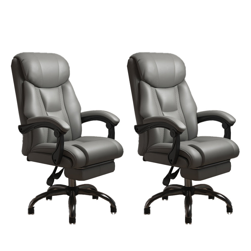 Modern Swivel Chair Leather Adjustable Seat Height Office Chair with Wheels