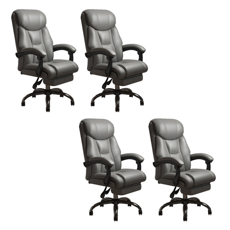 Modern Swivel Chair Leather Adjustable Seat Height Office Chair with Wheels