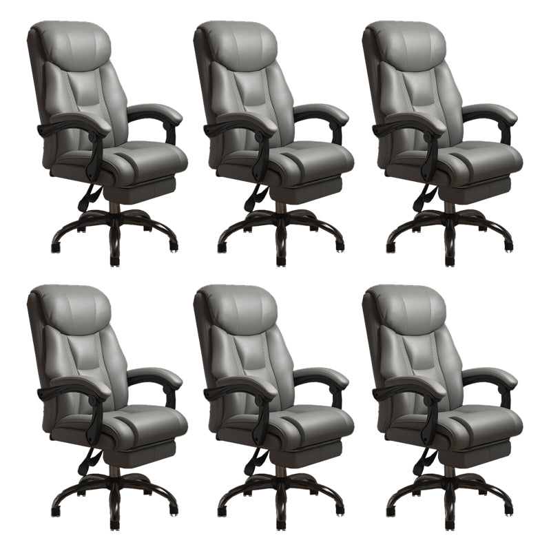 Modern Swivel Chair Leather Adjustable Seat Height Office Chair with Wheels