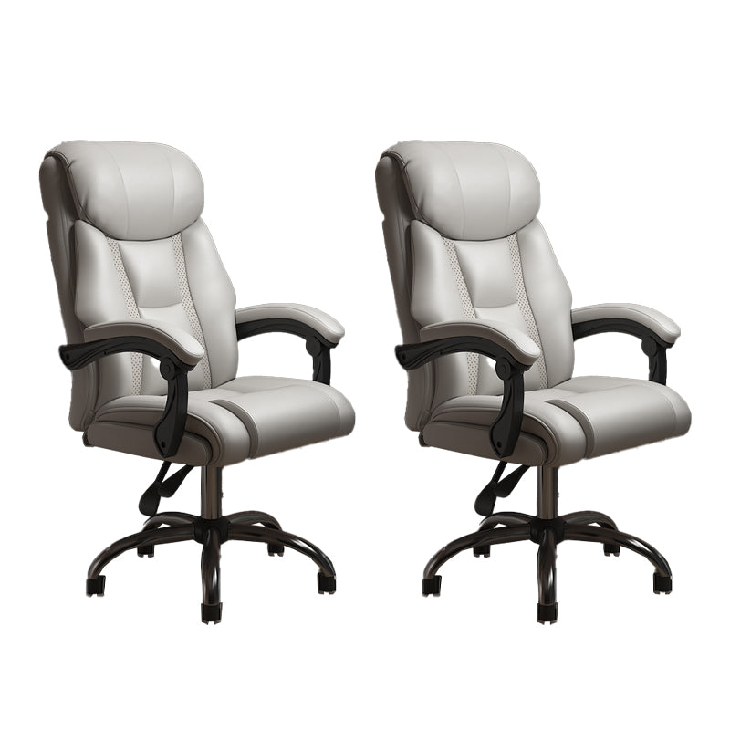 Modern Swivel Chair Leather Adjustable Seat Height Office Chair with Wheels