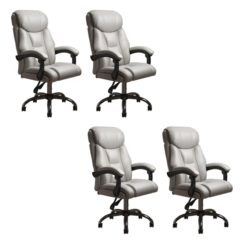 Modern Swivel Chair Leather Adjustable Seat Height Office Chair with Wheels