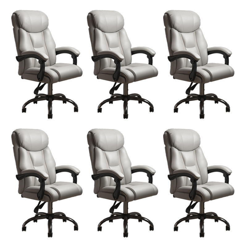 Modern Swivel Chair Leather Adjustable Seat Height Office Chair with Wheels