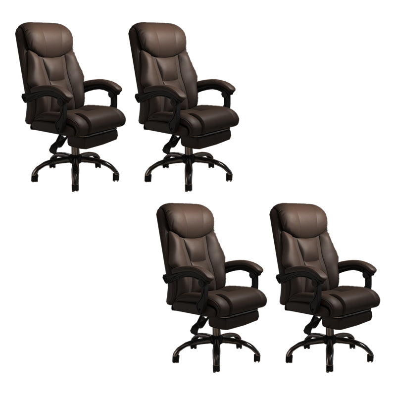 Modern Swivel Chair Leather Adjustable Seat Height Office Chair with Wheels