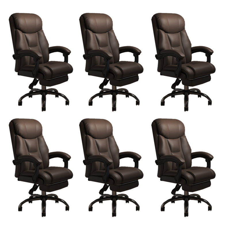 Modern Swivel Chair Leather Adjustable Seat Height Office Chair with Wheels