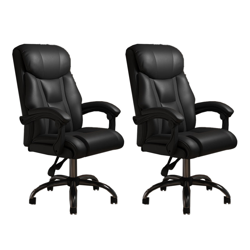 Modern Swivel Chair Leather Adjustable Seat Height Office Chair with Wheels