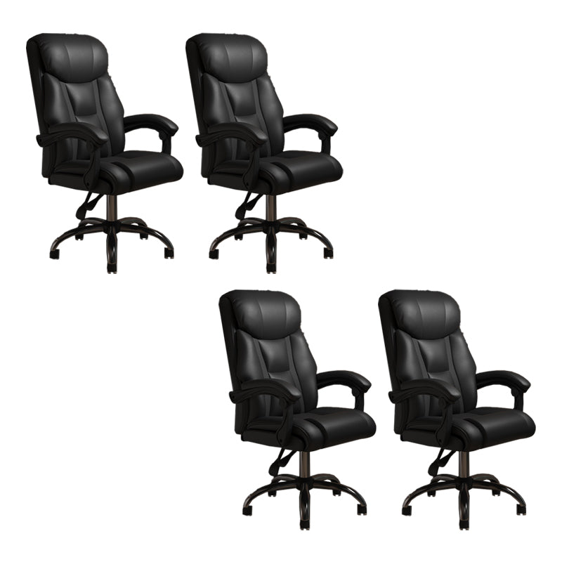 Modern Swivel Chair Leather Adjustable Seat Height Office Chair with Wheels