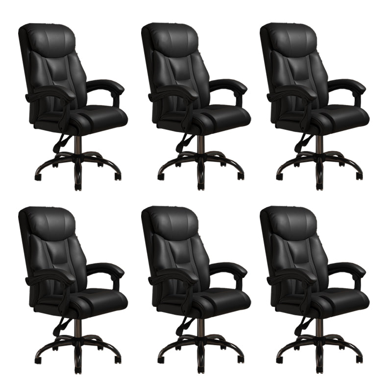 Modern Swivel Chair Leather Adjustable Seat Height Office Chair with Wheels