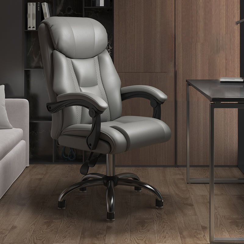 Modern Swivel Chair Leather Adjustable Seat Height Office Chair with Wheels