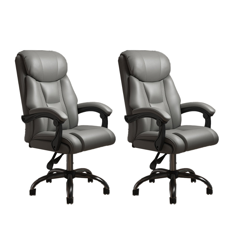 Modern Swivel Chair Leather Adjustable Seat Height Office Chair with Wheels