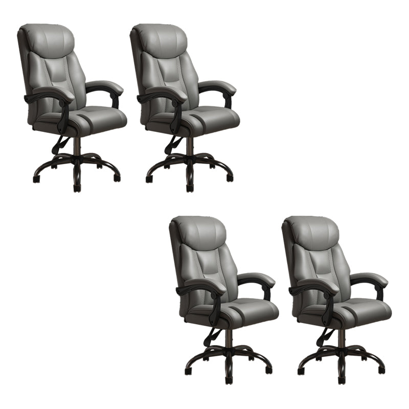 Modern Swivel Chair Leather Adjustable Seat Height Office Chair with Wheels