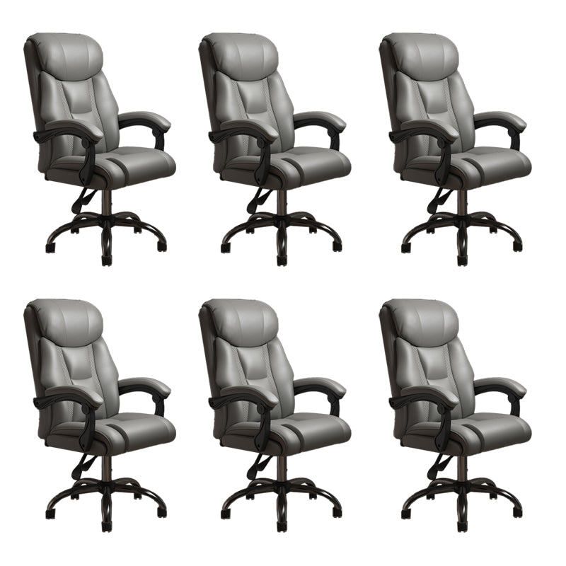 Modern Swivel Chair Leather Adjustable Seat Height Office Chair with Wheels