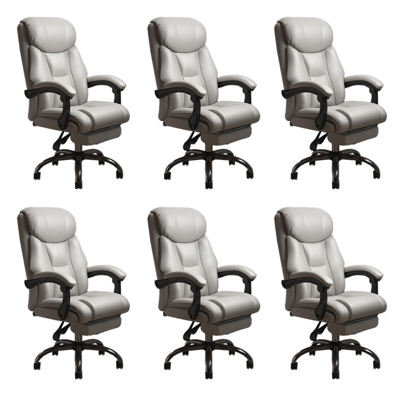 Modern Swivel Chair Leather Adjustable Seat Height Office Chair with Wheels