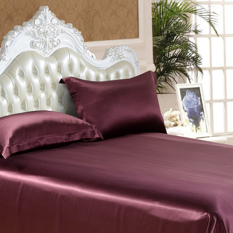 Elegant Silk Bed Sheet Wrinkle Resistant Non-Pilling Soft Bed Sheet